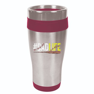 Dad of Ballers Dad of Baseball And Softball Player 16oz Travel Tumbler