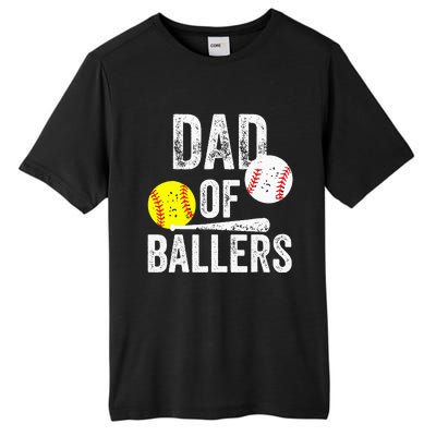 Dad of Ballers Funny Dad of Baseball and Softball Player Tall Fusion ChromaSoft Performance T-Shirt