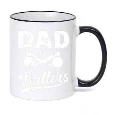 Dad Of Ballers Dad Of Baseball And Softball Player For Dad 11oz Black Color Changing Mug