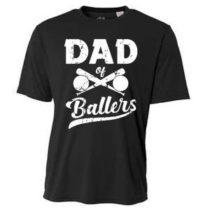 Dad Of Ballers Dad Of Baseball And Softball Player For Dad Cooling Performance Crew T-Shirt