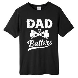 Dad Of Ballers Dad Of Baseball And Softball Player For Dad Tall Fusion ChromaSoft Performance T-Shirt