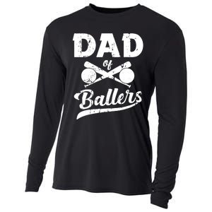 Dad Of Ballers Dad Of Baseball And Softball Player For Dad Cooling Performance Long Sleeve Crew