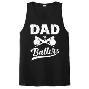 Dad Of Ballers Dad Of Baseball And Softball Player For Dad PosiCharge Competitor Tank