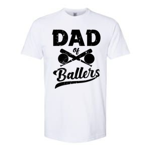 Dad Of Ballers Dad Of Baseball And Softball Player For Dad Softstyle CVC T-Shirt