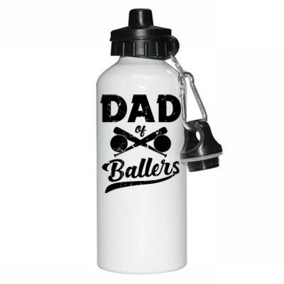 Dad Of Ballers Dad Of Baseball And Softball Player For Dad Aluminum Water Bottle 