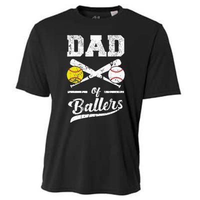 Dad Of Ballers Dad Of Baseball And Softball Player For Dad Cooling Performance Crew T-Shirt