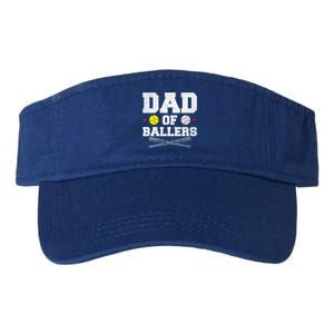 Dad Of Ballers Baseball Softball Gift For Dads Cute Gift Valucap Bio-Washed Visor