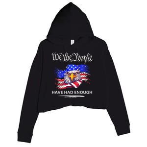 Design On Back We The People Have Had Enough Crop Fleece Hoodie