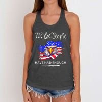 Design On Back We The People Have Had Enough Women's Knotted Racerback Tank