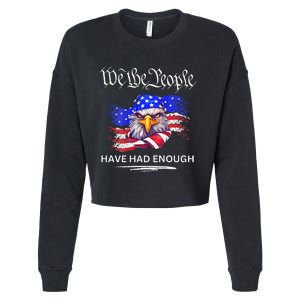 Design On Back We The People Have Had Enough Cropped Pullover Crew