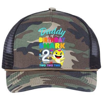 Daddy Of Birthday Shark 2nd Matching Oufit Party For Family Retro Rope Trucker Hat Cap