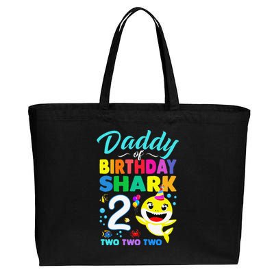 Daddy Of Birthday Shark 2nd Matching Oufit Party For Family Cotton Canvas Jumbo Tote