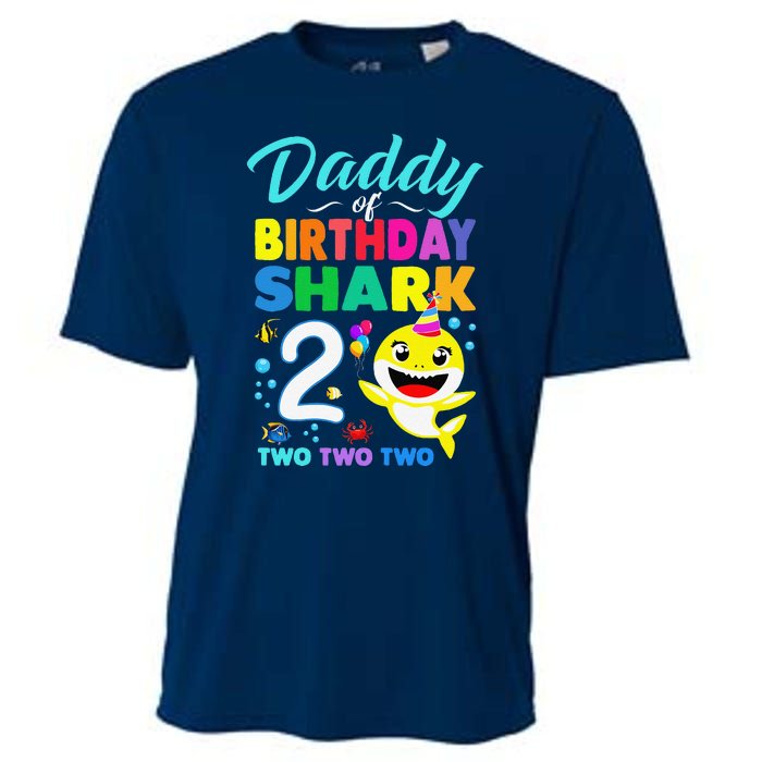 Daddy Of Birthday Shark 2nd Matching Oufit Party For Family Cooling Performance Crew T-Shirt