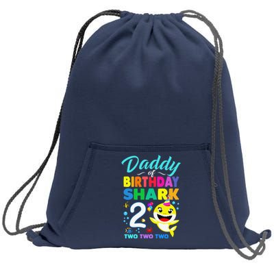 Daddy Of Birthday Shark 2nd Matching Oufit Party For Family Sweatshirt Cinch Pack Bag