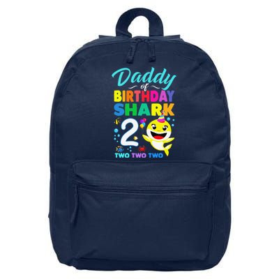 Daddy Of Birthday Shark 2nd Matching Oufit Party For Family 16 in Basic Backpack