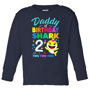 Daddy Of Birthday Shark 2nd Matching Oufit Party For Family Toddler Long Sleeve Shirt