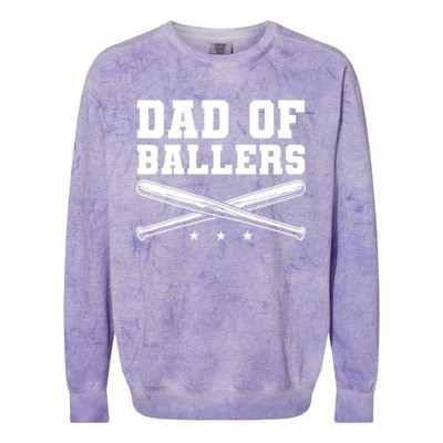 Dad Of Ballers Baseball Softball Quote For Father Coach Gift Colorblast Crewneck Sweatshirt