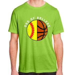 Dad Of Ballers Funny Softball Basketball Dad Gift Adult ChromaSoft Performance T-Shirt