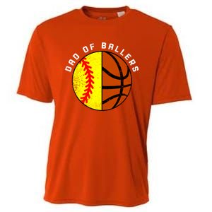 Dad Of Ballers Funny Softball Basketball Dad Gift Cooling Performance Crew T-Shirt