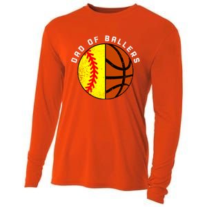 Dad Of Ballers Funny Softball Basketball Dad Gift Cooling Performance Long Sleeve Crew