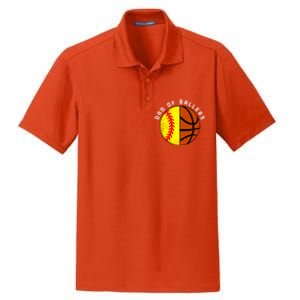 Dad Of Ballers Funny Softball Basketball Dad Gift Dry Zone Grid Polo