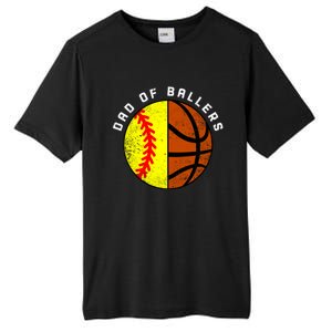 Dad Of Ballers Funny Softball Basketball Dad Gift Tall Fusion ChromaSoft Performance T-Shirt