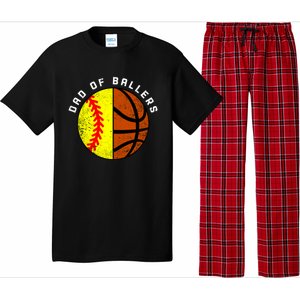 Dad Of Ballers Funny Softball Basketball Dad Gift Pajama Set