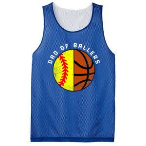 Dad Of Ballers Funny Softball Basketball Dad Gift Mesh Reversible Basketball Jersey Tank