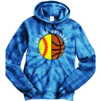 Dad Of Ballers Funny Softball Basketball Dad Gift Tie Dye Hoodie