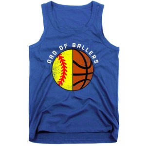 Dad Of Ballers Funny Softball Basketball Dad Gift Tank Top