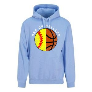 Dad Of Ballers Funny Softball Basketball Dad Gift Unisex Surf Hoodie