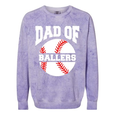 Dad Of Ballers Baseball Softball Quote For Father Coach Gift Colorblast Crewneck Sweatshirt