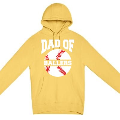 Dad Of Ballers Baseball Softball Quote For Father Coach Gift Premium Pullover Hoodie