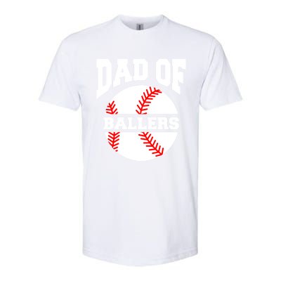 Dad Of Ballers Baseball Softball Quote For Father Coach Gift Softstyle® CVC T-Shirt