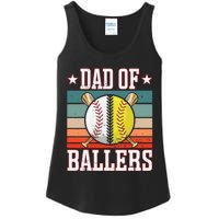 Dad Of Ballers Funny Baseball Funny Dad Softball Vintage. Ladies Essential Tank