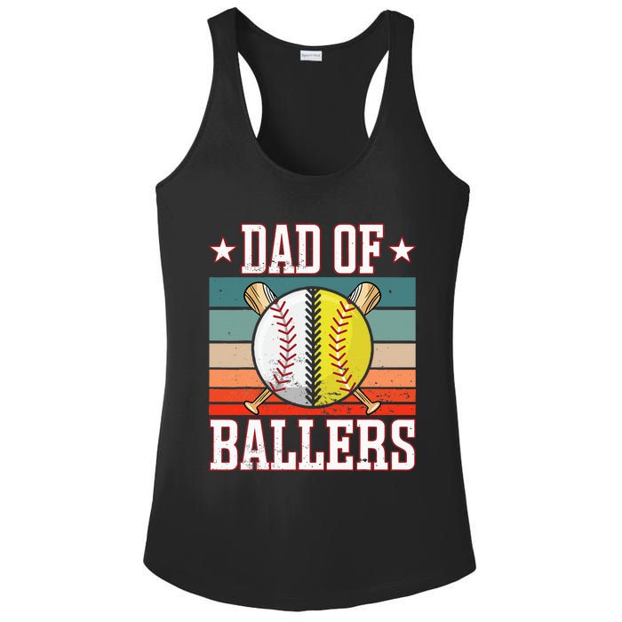 Dad Of Ballers Funny Baseball Funny Dad Softball Vintage. Ladies PosiCharge Competitor Racerback Tank