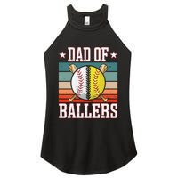 Dad Of Ballers Funny Baseball Funny Dad Softball Vintage. Women's Perfect Tri Rocker Tank