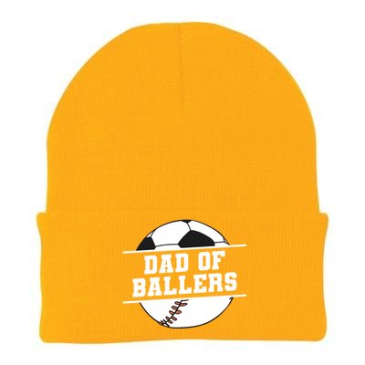 Dad Of Ballers Baseball Softball Quote For Father Coach Funny Gift Knit Cap Winter Beanie