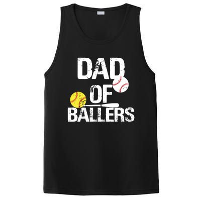 Dad Of Ballers Dad Of Baseball And Softball Player For Dad PosiCharge Competitor Tank