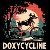 Dachshund On Bicycle Doxycycline Pharmacy Pun Dog Pharmacist 16 in Basic Backpack