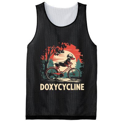 Dachshund On Bicycle Doxycycline Pharmacy Pun Dog Pharmacist Mesh Reversible Basketball Jersey Tank