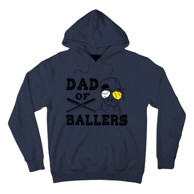 Dad Of Ballers Softball Baseball Father Gift Hoodie