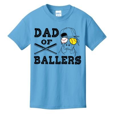 Dad Of Ballers Softball Baseball Father Gift Kids T-Shirt