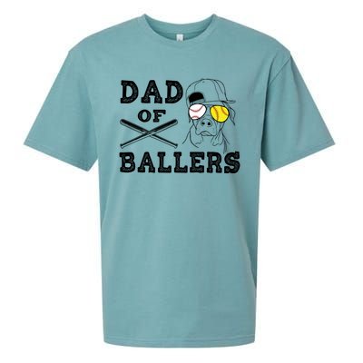 Dad Of Ballers Softball Baseball Father Gift Sueded Cloud Jersey T-Shirt