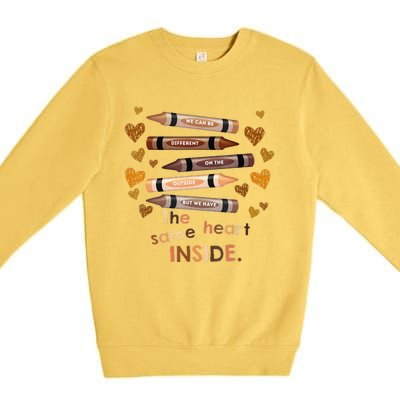 Different Outside But Same Heart Inside Black History Month Premium Crewneck Sweatshirt