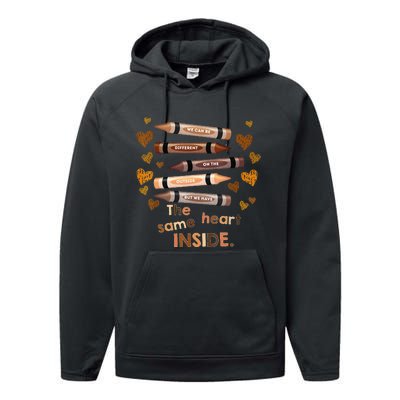 Different Outside But Same Heart Inside Black History Month Performance Fleece Hoodie