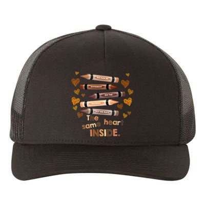 Different Outside But Same Heart Inside Black History Month Yupoong Adult 5-Panel Trucker Hat