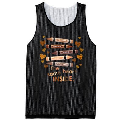 Different Outside But Same Heart Inside Black History Month Mesh Reversible Basketball Jersey Tank