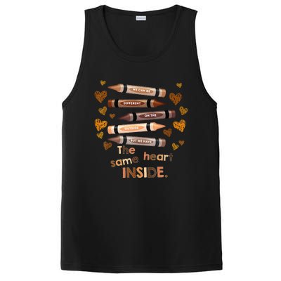 Different Outside But Same Heart Inside Black History Month PosiCharge Competitor Tank