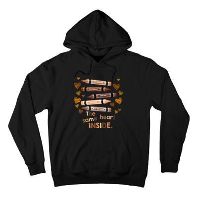 Different Outside But Same Heart Inside Black History Month Tall Hoodie